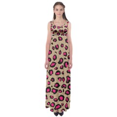 Pink Leopard 2 Empire Waist Maxi Dress by TRENDYcouture