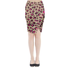 Pink Leopard 2 Midi Wrap Pencil Skirt