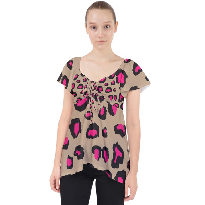 Pink Leopard 2 Lace Front Dolly Top