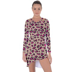 Pink Leopard 2 Asymmetric Cut-out Shift Dress