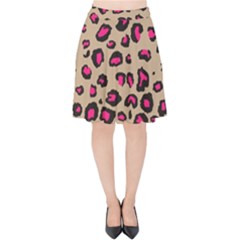 Pink Leopard 2 Velvet High Waist Skirt by TRENDYcouture