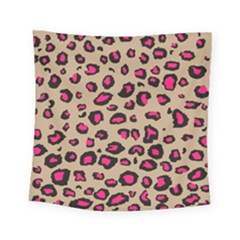 Pink Leopard 2 Square Tapestry (small)