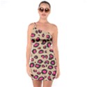 Pink Leopard 2 One Soulder Bodycon Dress View1