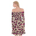 Pink Leopard 2 Off Shoulder Skater Dress View2