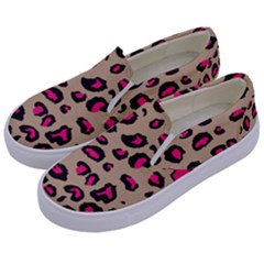 Pink Leopard 2 Kids  Canvas Slip Ons by TRENDYcouture