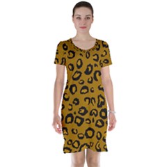 Golden Leopard Short Sleeve Nightdress by DreamCanvas