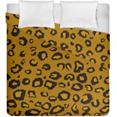 Golden Leopard Duvet Cover Double Side (king Size) by DreamCanvas