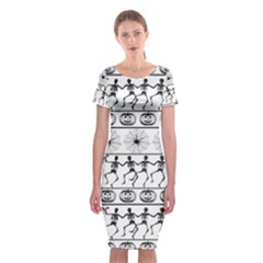 Halloween Pattern Classic Short Sleeve Midi Dress by ValentinaDesign