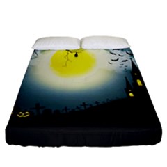 Halloween landscape Fitted Sheet (California King Size)