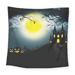 Halloween landscape Square Tapestry (Large)