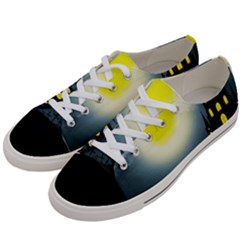 Halloween landscape Women s Low Top Canvas Sneakers