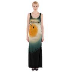 Halloween Landscape Maxi Thigh Split Dress