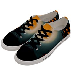 Halloween Landscape Men s Low Top Canvas Sneakers by ValentinaDesign