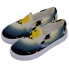 Halloween Landscape Kids  Canvas Slip Ons by ValentinaDesign