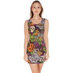 Halloween Pattern Bodycon Dress by ValentinaDesign