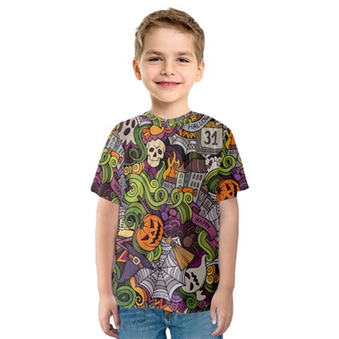 Halloween Pattern Kids  Sport Mesh Tee by ValentinaDesign