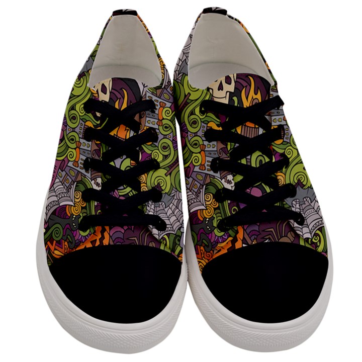 Halloween pattern Men s Low Top Canvas Sneakers