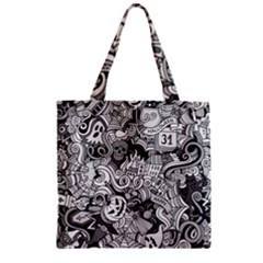 Halloween Pattern Zipper Grocery Tote Bag by ValentinaDesign