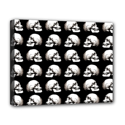 Halloween Skull Pattern Deluxe Canvas 20  X 16   by ValentinaDesign