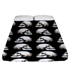 Halloween Skull Pattern Fitted Sheet (king Size) by ValentinaDesign