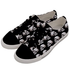 Halloween Skull Pattern Men s Low Top Canvas Sneakers by ValentinaDesign