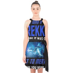 Black Star Trek Tee Halter Collar Waist Tie Chiffon Dress by GlamourG33k