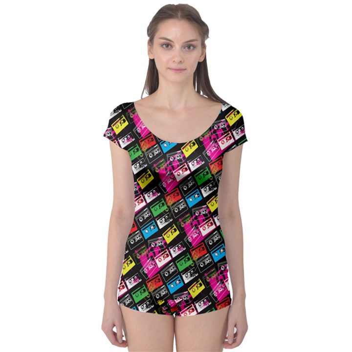 Pattern Colorfulcassettes Icreate Boyleg Leotard 