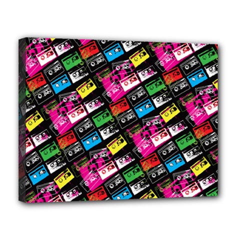 Pattern Colorfulcassettes Icreate Canvas 14  X 11  by iCreate