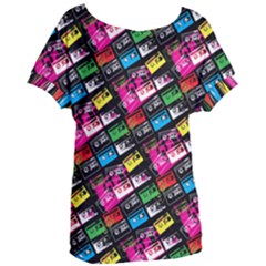 Pattern Colorfulcassettes Icreate Women s Oversized Tee by iCreate