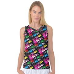 Pattern Colorfulcassettes Icreate Women s Basketball Tank Top by iCreate