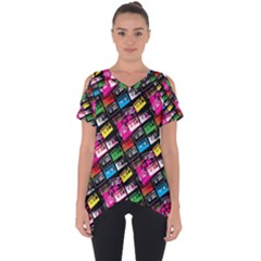 Pattern Colorfulcassettes Icreate Cut Out Side Drop Tee by iCreate