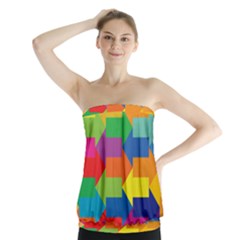 Arrow Rainbow Orange Blue Yellow Red Purple Green Strapless Top by Mariart