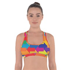 Arrow Rainbow Orange Blue Yellow Red Purple Green Cross Back Sports Bra by Mariart