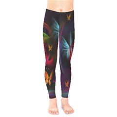 Beautiful Butterflies Rainbow Space Kids  Legging by Mariart