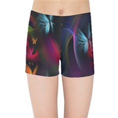 Beautiful Butterflies Rainbow Space Kids Sports Shorts by Mariart