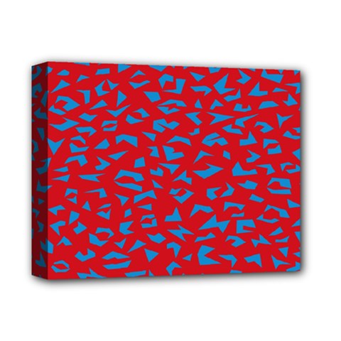 Blue Red Space Galaxy Deluxe Canvas 14  X 11 