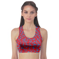 Blue Red Space Galaxy Sports Bra by Mariart