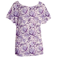 Vegetable Cabbage Purple Flower Women s Oversized Tee