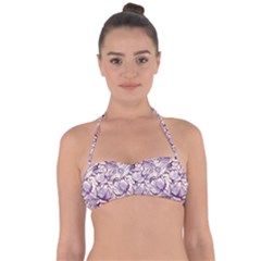 Vegetable Cabbage Purple Flower Halter Bandeau Bikini Top