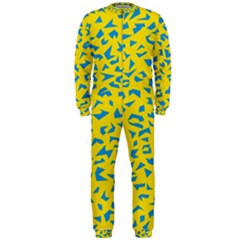 Blue Yellow Space Galaxy Onepiece Jumpsuit (men)  by Mariart