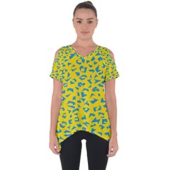 Blue Yellow Space Galaxy Cut Out Side Drop Tee by Mariart