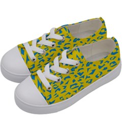 Blue Yellow Space Galaxy Kids  Low Top Canvas Sneakers by Mariart