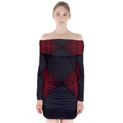 Black Red Door Long Sleeve Off Shoulder Dress by Mariart