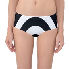 Circle White Black Mid-waist Bikini Bottoms by Mariart