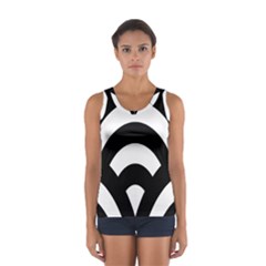 Circle White Black Sport Tank Top  by Mariart