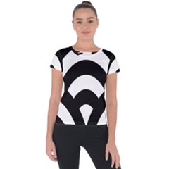 Circle White Black Short Sleeve Sports Top  by Mariart