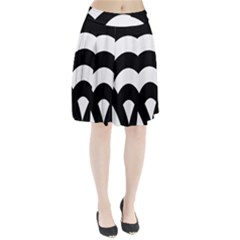 Circle White Black Pleated Skirt by Mariart