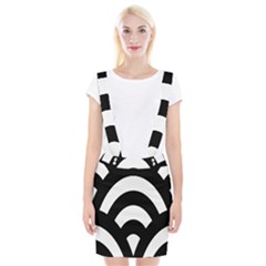 Circle White Black Braces Suspender Skirt by Mariart