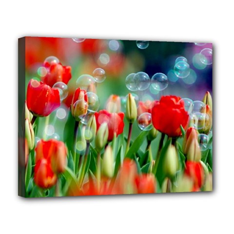 Colorful Flowers Canvas 14  X 11 