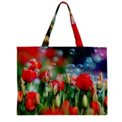 Colorful Flowers Zipper Mini Tote Bag